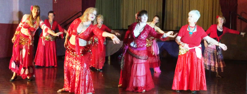 Belly Dance Amethyst Bridgewater students performing at the Christmas Hafla