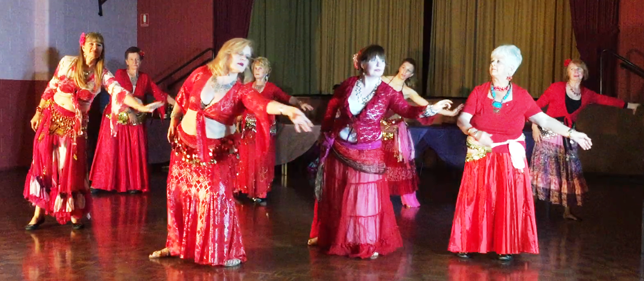 Belly Dance Amethyst Bridgewater students performing at the Christmas Hafla