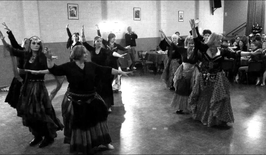 Bridgewater class performing Habibi tribal fusion at the winter hafla